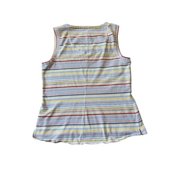 Royal Robbins Sleeveless Colorful Striped, stretchy shirt; size Medium - Picture 2 of 6